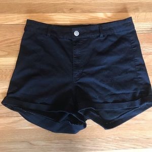 H&M Black High-Waisted Shorts